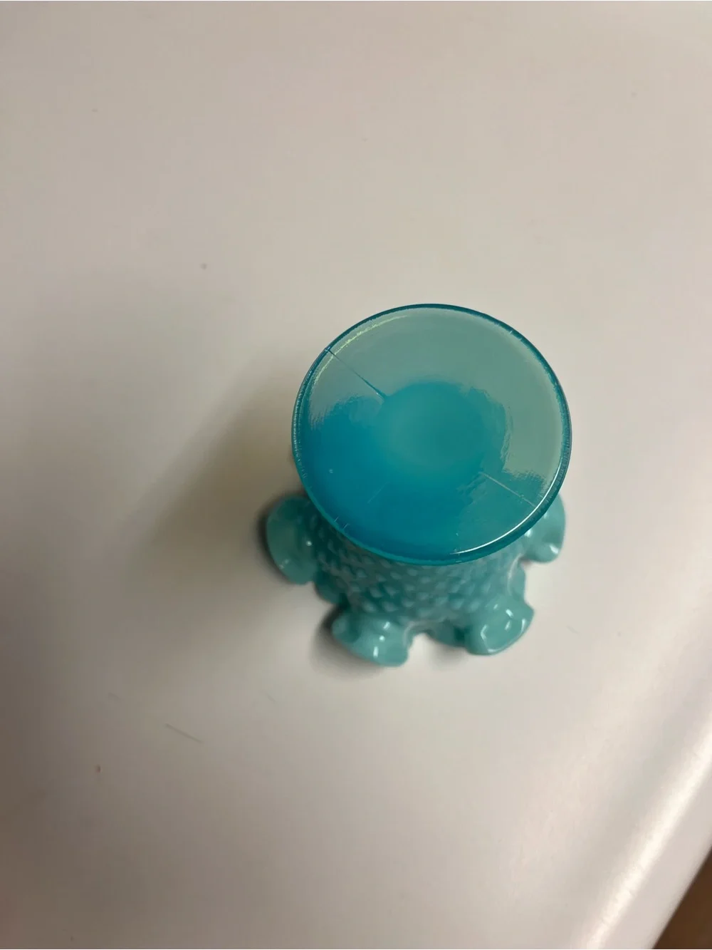 Fenton Turquoise milk glass trumpet base - Picture 5 of 8